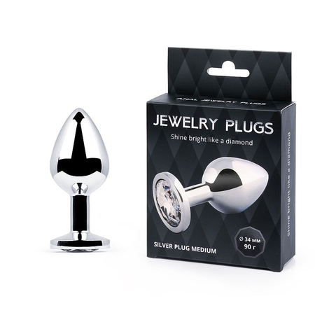 SILVER PLUG MEDIUM (utulka analna), L 82 mm, D 34 mm, težina 90g, boja kristala bescvetna, art. SM-01